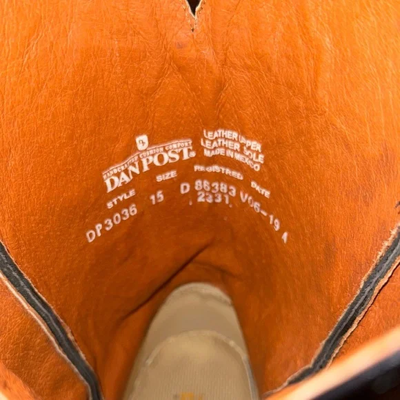 Dan Post Black and Cream Snakeskin Boots - Picture 6 of 10